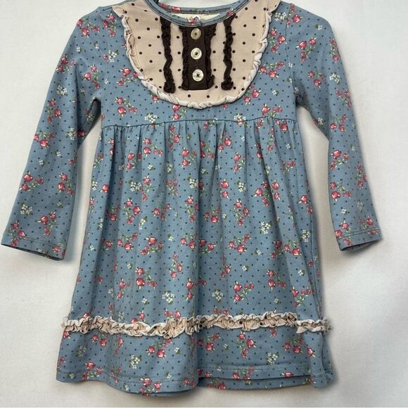 Matilda Jane blue and brown Dottie long sleeve print knit dress EUC - Picture 6 of 12
